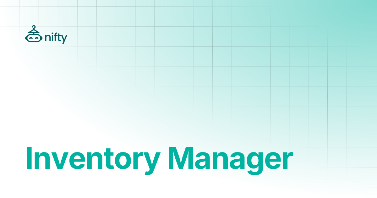 Inventory Manager | Nifty Help Center